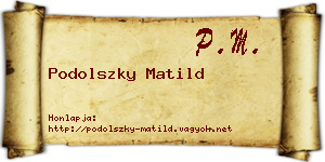 Podolszky Matild névjegykártya